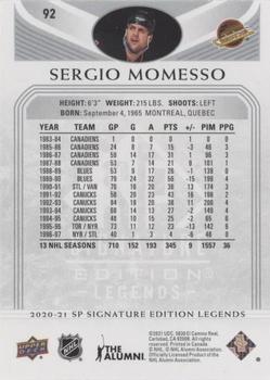 2020-21 SP Signature Edition Legends - Silver Script #92 Sergio Momesso Back