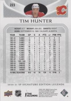 2020-21 SP Signature Edition Legends - Silver Script #223 Tim Hunter Back