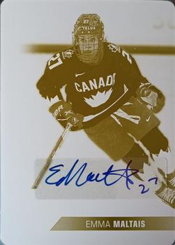 2022-23 Upper Deck Team Canada Juniors - Printing Plates Yellow #57 Emma Maltais Front