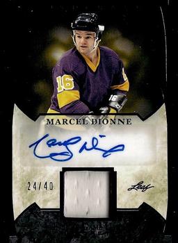 2022-23 Leaf In The Game Used - In The Game Used Auto Purple Foil #GUA-MD1 Marcel Dionne Front