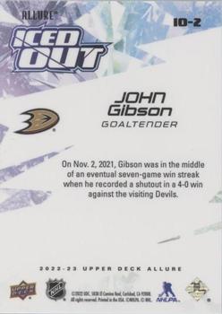 2022-23 Upper Deck Allure - Iced Out #IO-2 John Gibson Back