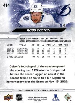 2023-24 Upper Deck - Outburst Silver #414 Ross Colton Back