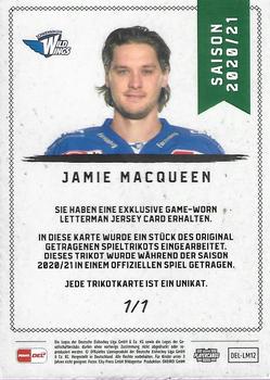 2020-21 Playercards (DEL) - Letterman #DEL-LM12 Jamie MacQueen Back