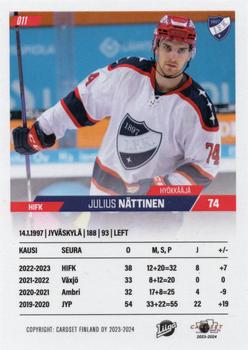 2023-24 Cardset Finland #011 Julius Nättinen Back