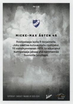 2023-24 Cardset Finland - Play Hard #PH 1 Micke-Max Åsten Back