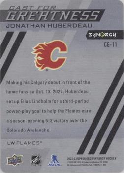 2022-23 Upper Deck Synergy - Cast for Greatness Purple #CG-11 Jonathan Huberdeau Back