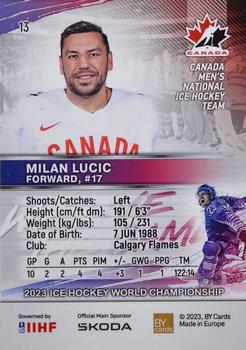 2023 BY Cards IIHF World Championship #13 Milan Lucic Back