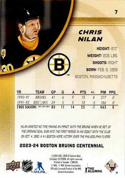 2023-24 Upper Deck Boston Bruins 100th Anniversary Box Set #7 Chris Nilan Back