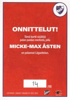 2023-24 Cardset Finland - Patch Exchange #PATCH1 Micke-Max Åsten Back