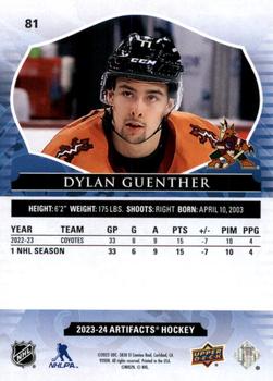 2023-24 Upper Deck Artifacts - Emerald #81 Dylan Guenther Back