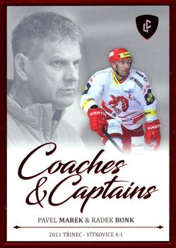 2023 Legendary Cards Rekordy České Extraligy Ledního Hokeje 1994-2021 - Coaches & Captains Red #CC-18 Pavel Marek / Radek Bonk Front