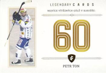 2023 Legendary Cards Rekordy České Extraligy Ledního Hokeje 1994-2021 - Základní Části Gold #ZC-WG3 Petr Ton Front