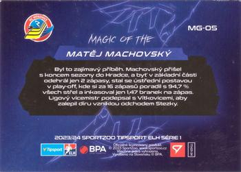 2023-24 SportZoo Tipsport ELH - Magic of the Goalie #MG-05 Matěj Machovský Back