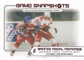 2023 Legendary Cards Bronze Medal Memories 1993 - Game Snapshots Red #GS-02 Leo Gudas / Rod Brind’Amour Front