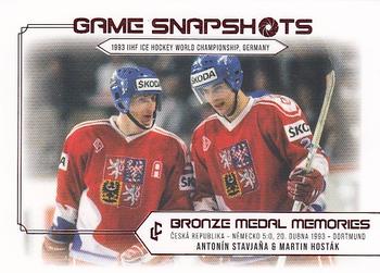 2023 Legendary Cards Bronze Medal Memories 1993 - Game Snapshots Red #GS-21 Antonin Stavjana / Martin Hostak Front
