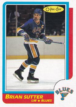 1986-87 O-Pee-Chee - Blank Back #72 Brian Sutter Front