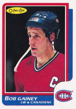 1986-87 O-Pee-Chee - Blank Back #96 Bob Gainey Front