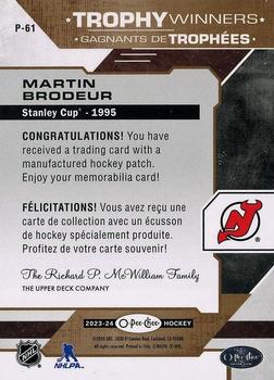 2023-24 O-Pee-Chee - OPC Patches #P-61 Martin Brodeur Back
