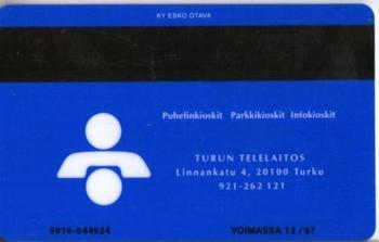 1995 Seesam TuTo Turku Phonecards #D154 Jari Hirsimäki Back