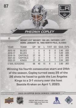 2023-24 Upper Deck - Speckled Rainbow Foil #87 Pheonix Copley Back