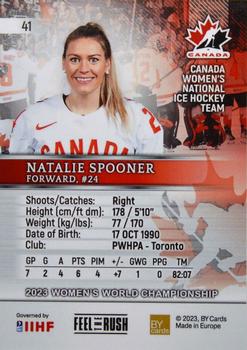 2023 BY Cards IIHF Women's World Championship #41 Natalie Spooner Back