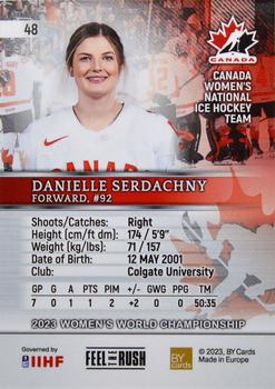 2023 BY Cards IIHF Women's World Championship #48 Danielle Serdachny Back