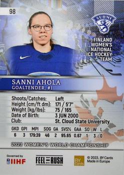 2023 BY Cards IIHF Women's World Championship #98 Sanni Ahola Back