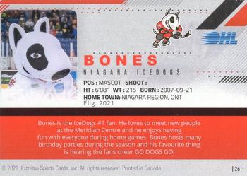 2019-20 Extreme Niagara IceDogs (OHL) Autographs #26 Bones Back