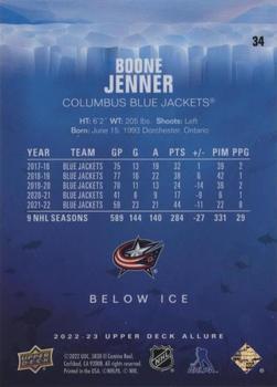 2022-23 Upper Deck Allure - Below Ice #34 Boone Jenner Back