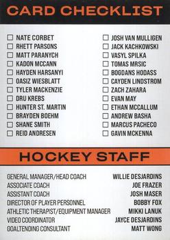 2023-24 Medicine Hat Tigers (WHL) #NNO Header Card Back