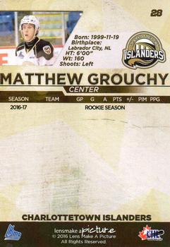 2016-17 Charlottetown Islanders (QMJHL) #28 Matthew Grouchy Back