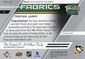 2023-24 SP Game Used - 2023 Winter Classic Fabrics #WC-18 Tristan Jarry Back
