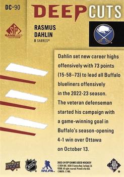 2023-24 SP Game Used - Deep Cuts Red #DC-90 Rasmus Dahlin Back