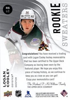 2023-24 SP Game Used - Rookie Sweaters #RS-LC Logan Cooley Back