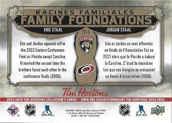2023-24 Upper Deck Tim Hortons Greatest Duos - Family Foundations #FF-6 Eric Staal / Jordan Staal Back