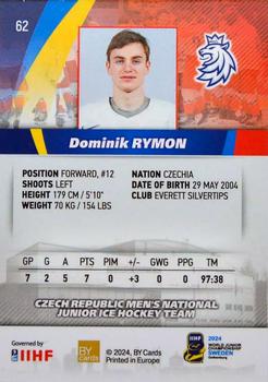 2024 BY Cards IIHF World Junior Championship #62 Dominik Rymon Back