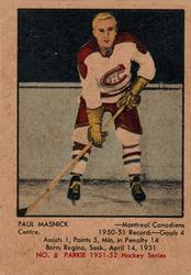 1951-52 Parkhurst #8 Paul Masnick Front