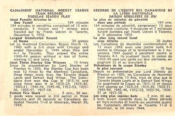 1958-59 Parkhurst #35 Canadiens on Guard Back