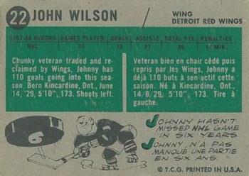 1958-59 Topps #22 John Wilson Back