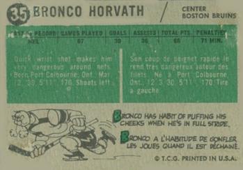 1958-59 Topps #35 Bronco Horvath Back