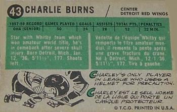 1958-59 Topps #43 Charlie Burns Back
