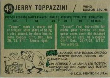 1958-59 Topps #45 Jerry Toppazzini Back