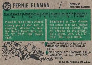 1958-59 Topps #56 Fernie Flaman Back