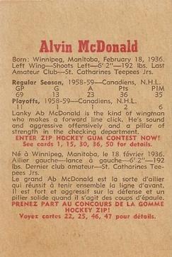 1959-60 Parkhurst #20 Ab McDonald Back