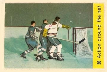 1959-60 Parkhurst #30 Action around the net Front