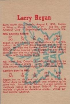 1960-61 Parkhurst #13 Larry Regan Back