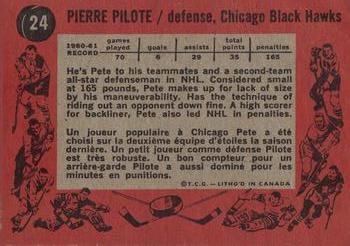 1961-62 Topps #24 Pierre Pilote Back