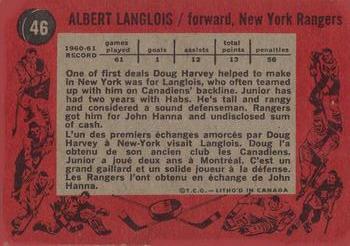 1961-62 Topps #46 Junior Langlois Back
