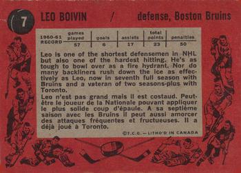 1961-62 Topps #7 Leo Boivin Back