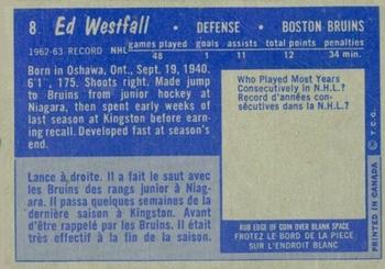 1963-64 Topps #8 Ed Westfall Back